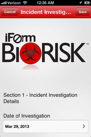 iForm BioRisk screenshot 3