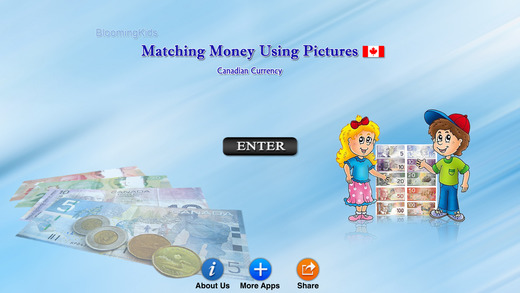 Matching Money Using Pictures Canadian Currency