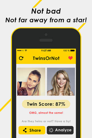 Twins Or Not - Take photos and assess how similar you are! screenshot 2