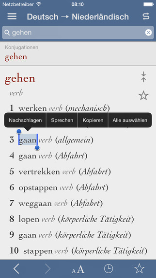 Dutch-German Translation Dictionary and Verbs