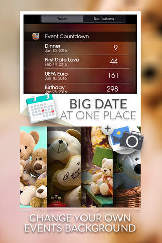 Event Countdown Beautiful Wallpaper  - “ Teddy Bear ” Free screenshot 2
