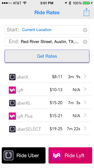 Ride Rates: Prices for Uber Lyft