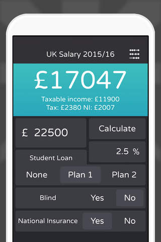 UK Real Salary Calculator 2015/16 screenshot 2