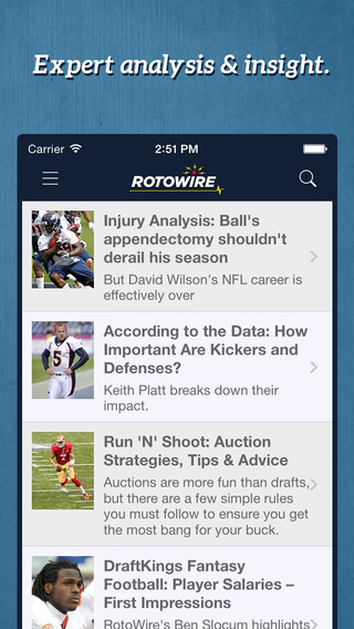 【免費運動App】RotoWire Fantasy Football Assistant 2014-APP點子