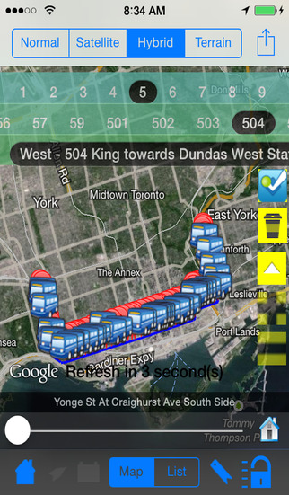 TTC Instant Streetcar Finder + Street View + Nearest Coffee Shop + Share Bus Map