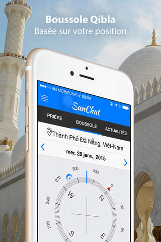 SunChat - Qibla Compass, Islamic Prayer Times & News screenshot 2