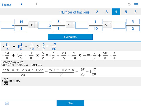 Fraction calculator XL screenshot 3