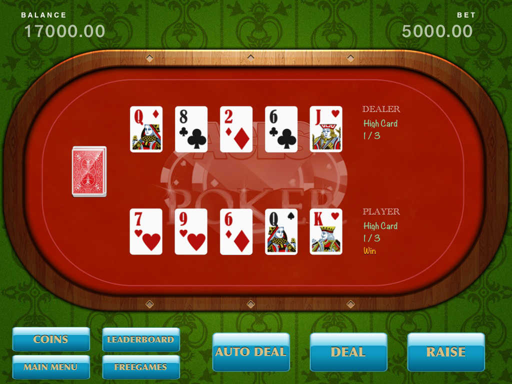 texas holdem poker ace high low
