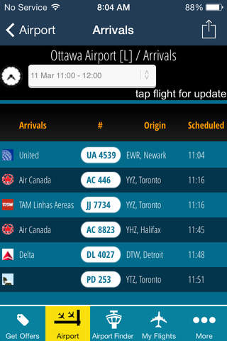 Ottawa International Airport (YOW) Flight Tracker air radar screenshot 3