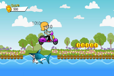 Scooter Ride Girl Shark Attack screenshot 2