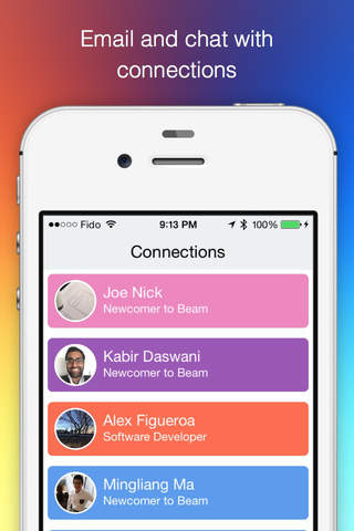 WeBeam - a new way to meet people, break the ice, and exchange contact info screenshot 3