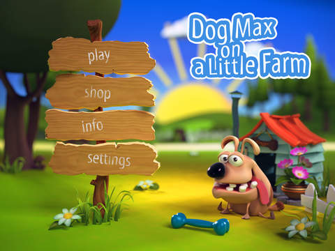 Dog Max on a Little Farm throw a toy and play with your best friend