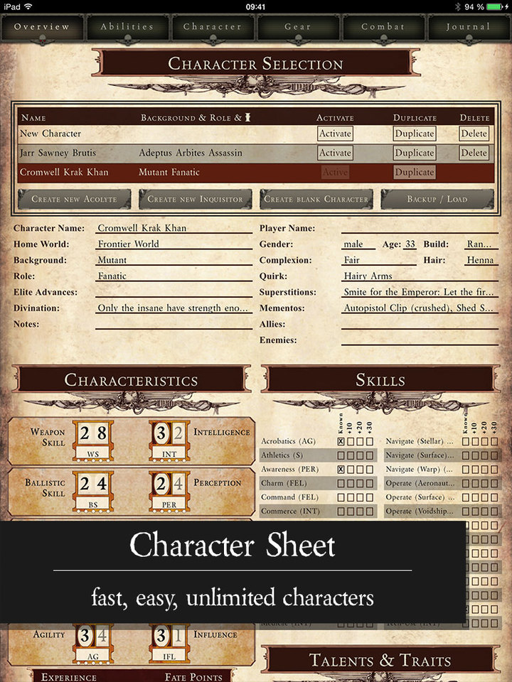 warhammer 40k dark heresy online character sheet
