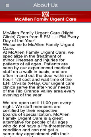 McAllen Family Urgent Care - McAllen screenshot 2