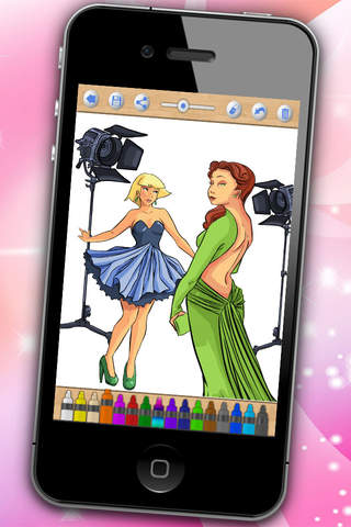 Libro para colorear chicas Pintar vestidos de moda screenshot 3