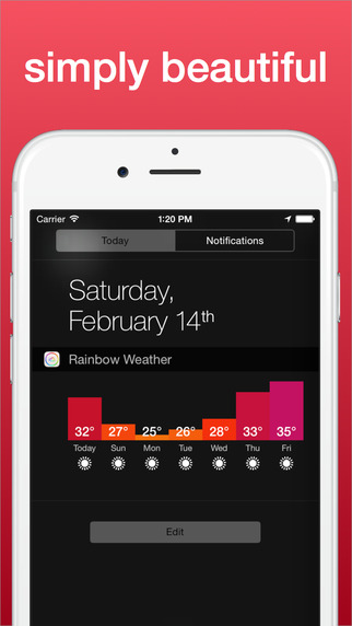 Rainbow Weather Widget - Beautiful Minimal Local Forecast