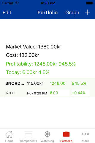 Stocks ICEX index, Iceland exchange market and portfolio screenshot 2