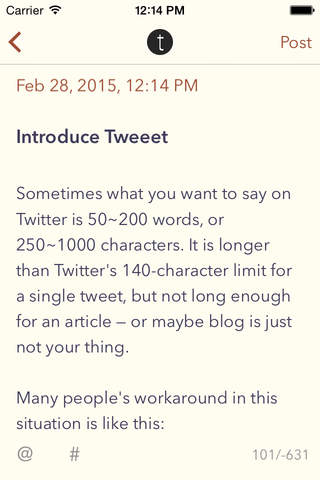 Tweeet for Twitter — Tweet Draft Box & Long-Tweet Tool screenshot 2