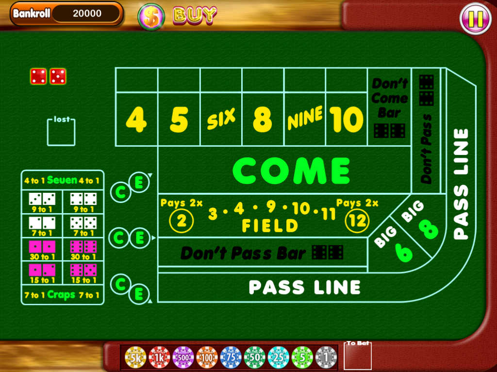 free craps casino table games