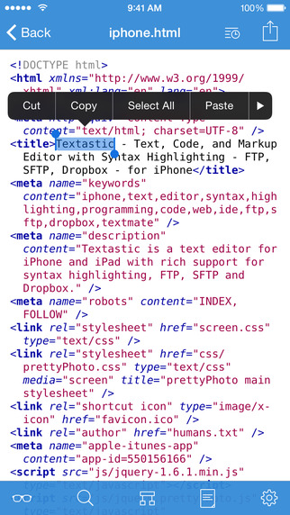 Textastic Code Editor for iPhone