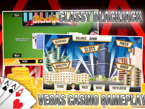 【免費遊戲App】Classy Blackjack: Vegas Casino Gameplay with Slots, Blackjack, Poker and More!-APP點子