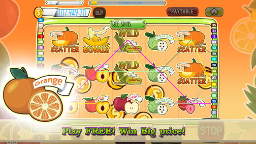 '777' Amazing Fruit slot machine PRO - Spin fruit salad slots and earn big bonus money.