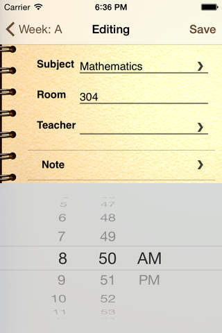 School timetable screenshot 3