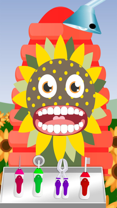 Free Dentist Game - The Live Sunflowers screenshot 2