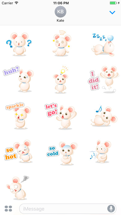 Cute Little Mouse English Sticker screenshot 3