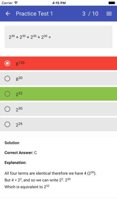 GRE Maths Practice Tests screenshot 2