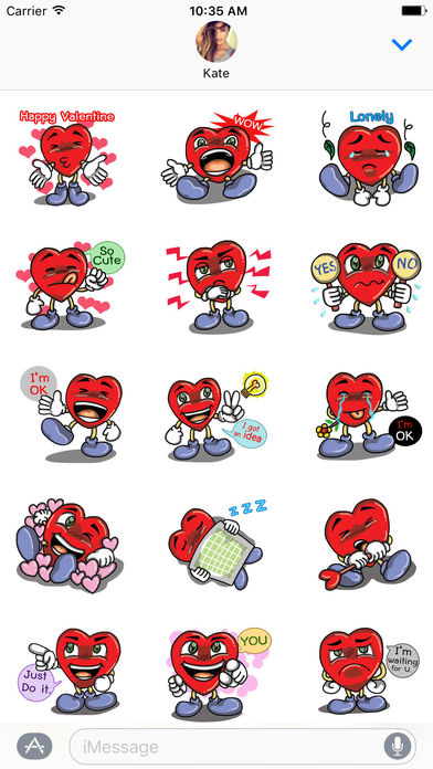 Valentine Hearts Emojis - Stickers for iMessage screenshot 2