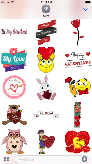 Valentine Stickers #1 for iMessage screenshot 2