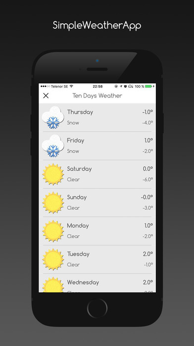 SimpleWeatherApp - Ten Days Weather screenshot 2