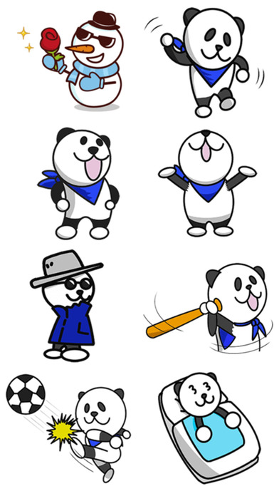 Panda vs Snowman Stickers! screenshot 3