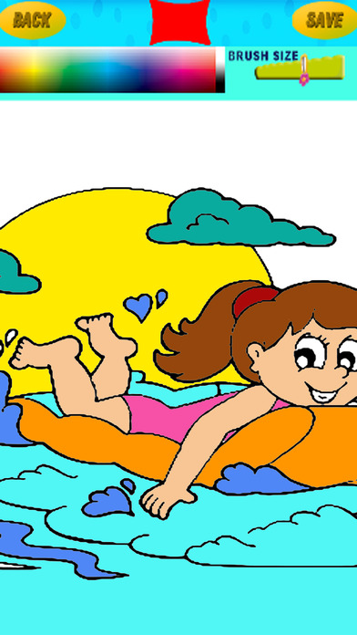 Free Coloring Drawing Page Game Girls Summer screenshot 2