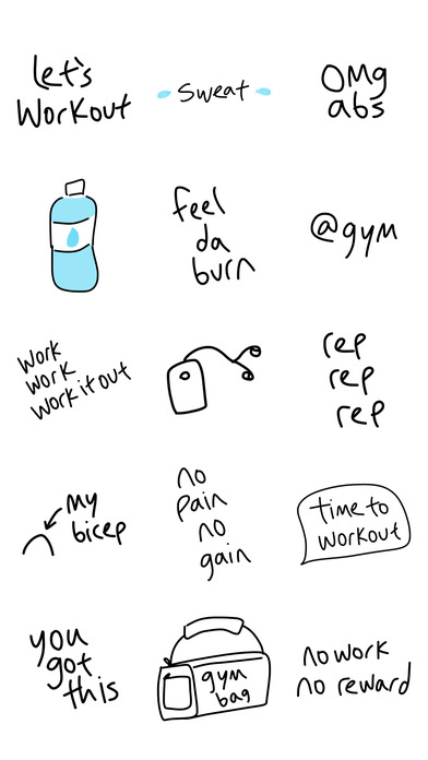 Workout sticker, gym fitness stickers for iMessage screenshot 2