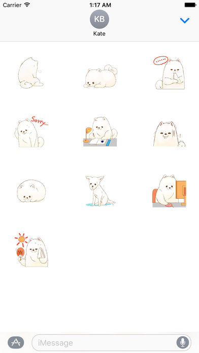 Cute Pomeranian Snow Dog Sticker screenshot 3