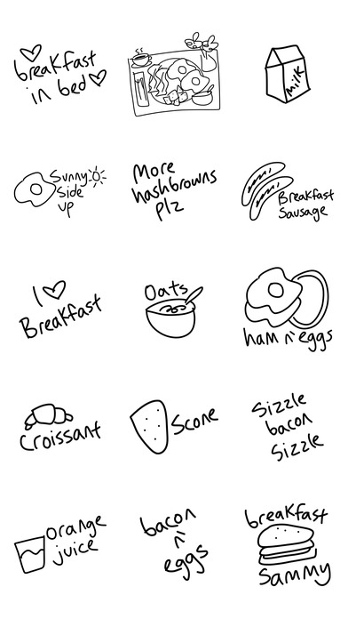 Breakfast sticker food drink stickers for iMessage screenshot 3