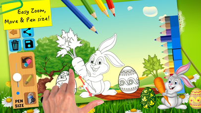 Easter bunny coloring pages for preschool screenshot 3