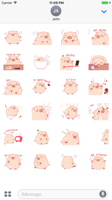 Piglet Cute Animated Stickers screenshot 4