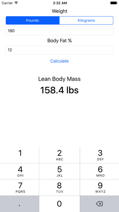 Lean Body Mass Calculator for Heath and Fitness screenshot 2