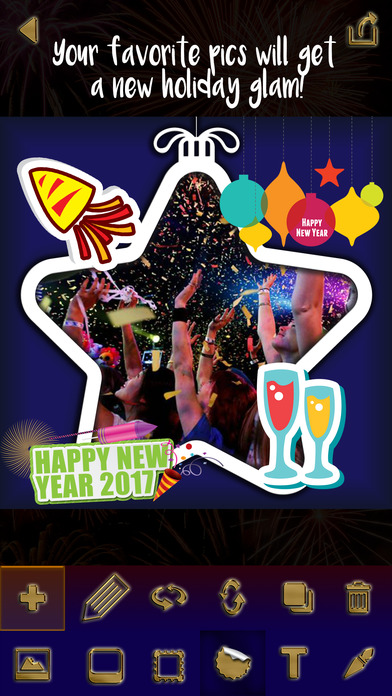 New Year Stickers & Frame.s – Holiday Photo Editor screenshot 3