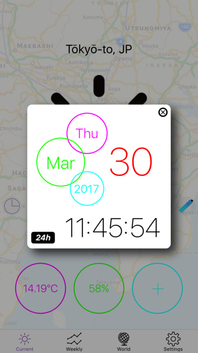FLAT Weather Clock for iPhone screenshot 2