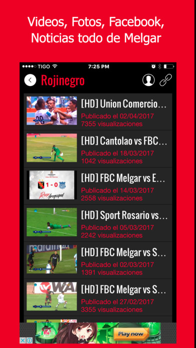 Rojinegro - Futbol de Melgar, Perú screenshot 3