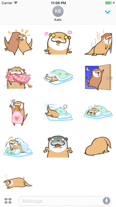 Lovely Otter Couple Stickers Vol 3 screenshot 3