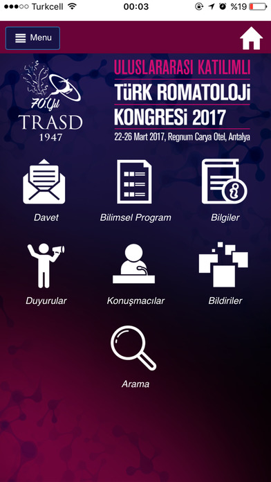 Turk Romatoloji Kongresi 2017 screenshot 2