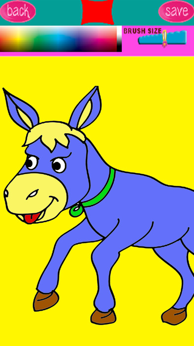 Free Donkeys Coloring Page Games For Kids screenshot 2
