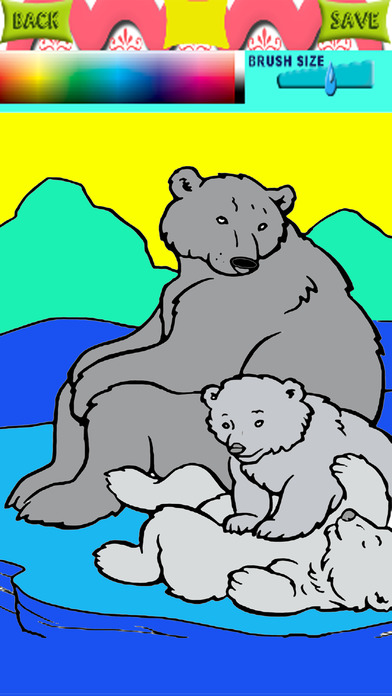 Coloring Book For Kids Page Polar Bears Version screenshot 2