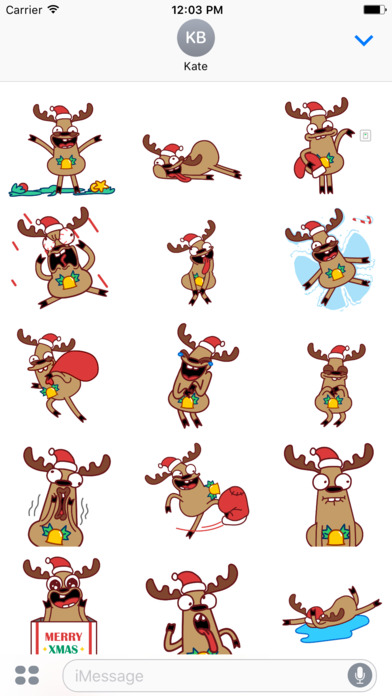 Christmas sticker(animated)-FunnyReindeer screenshot 2
