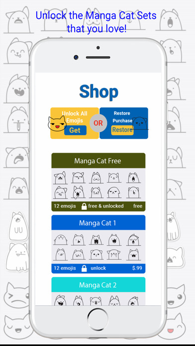 Manga Cat Emoji - Manga Cat Emoji Keyboard screenshot 4